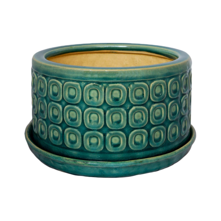 Decorative Ceramic Indoor Planter Pot with Saucer