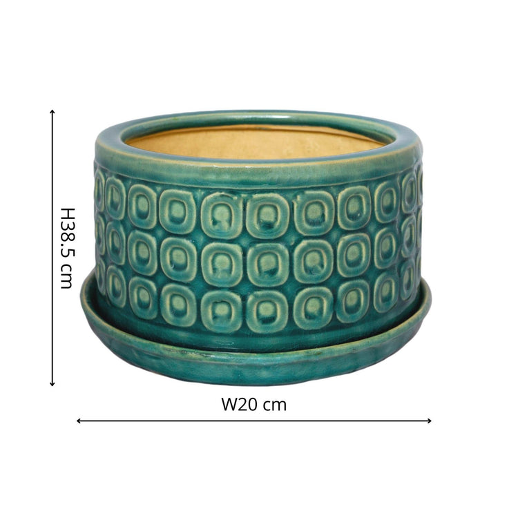 Decorative Ceramic Indoor Planter Pot with Saucer