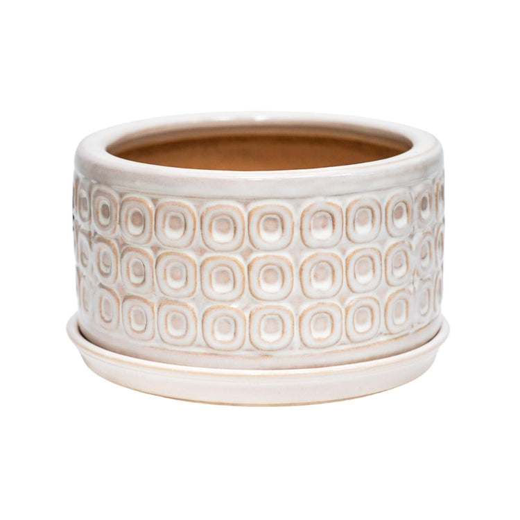 Decorative Ceramic Indoor Planter Pot with Saucer
