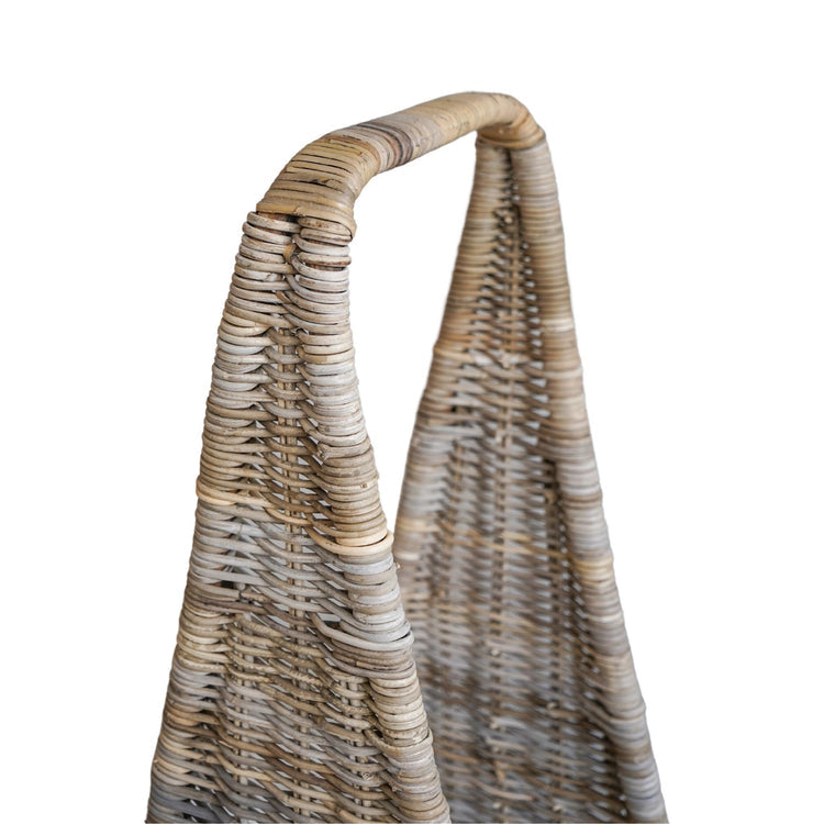 Handwoven Rattan Tall Log Basket for Firewood Storage