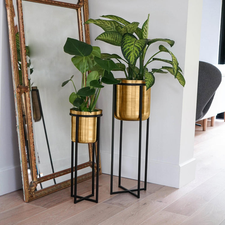 Calla Metal Indoor Planter with Stand